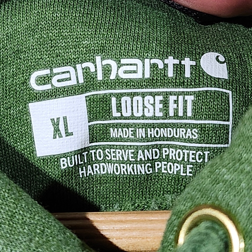 Carhartt Mens XL Loose Fit Midweight Logo Sleeve Hoodie Heather Green K288 Fall - Picture 2 of 10